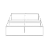 Oikiture Metal Bed Frame Double Size Bed Base White - Front View