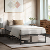 Oikiture Metal Bed Frame King Single Beds Platform Black