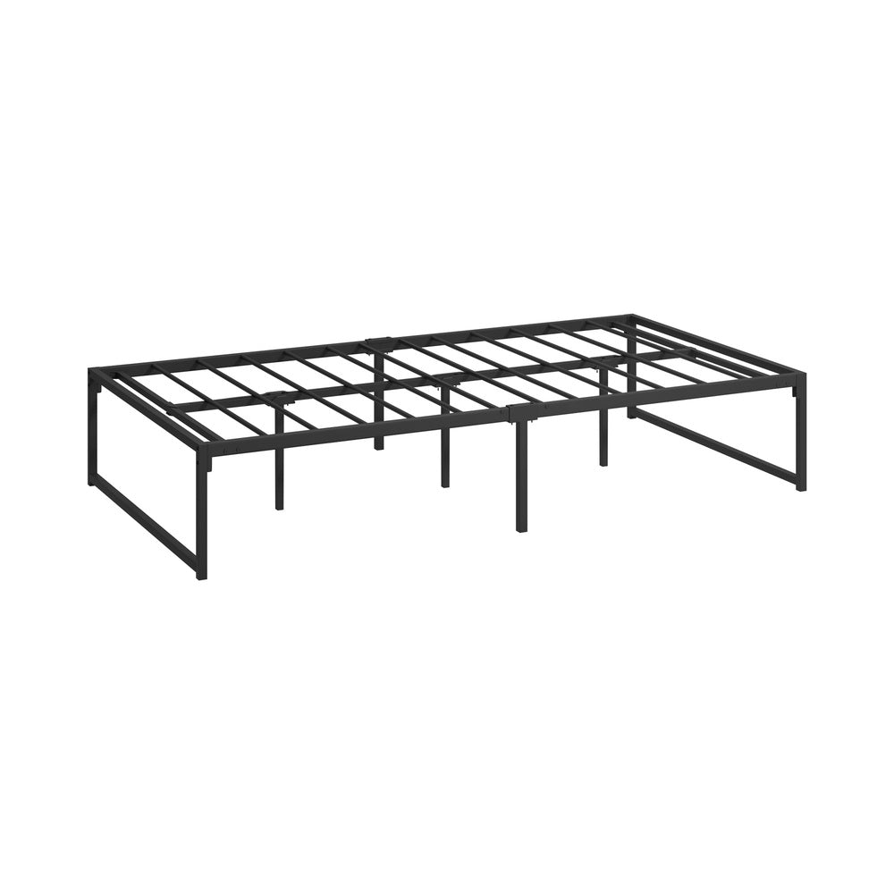 Oikiture Metal Bed Frame King Single Beds Platform Black