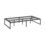 Oikiture Metal Bed Frame King Single Beds Platform Black - Front View
