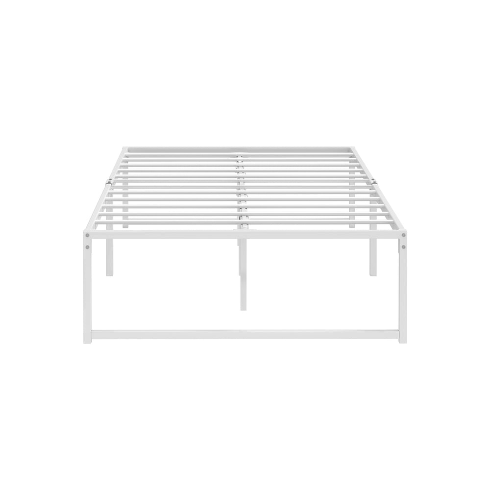 Oikiture Metal Bed Frame King Single Bed Base White