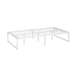 Oikiture Metal Bed Frame King Single Bed Base White - Close-Up Angle