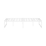 Oikiture Metal Bed Frame King Single Bed Base White - Top-Down View