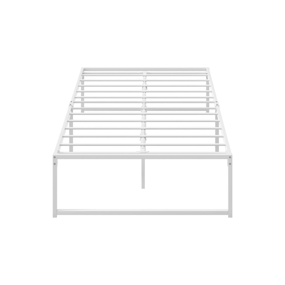Oikiture Metal Bed Frame King Single Bed Base White
