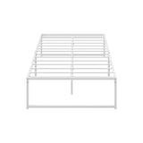 Oikiture Metal Bed Frame King Single Bed Base White - 45-Degree Angle