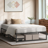 Oikiture Metal Bed Frame Queen Size Beds Platform Black - Side View