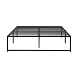 Oikiture Metal Bed Frame Queen Size Beds Platform Black