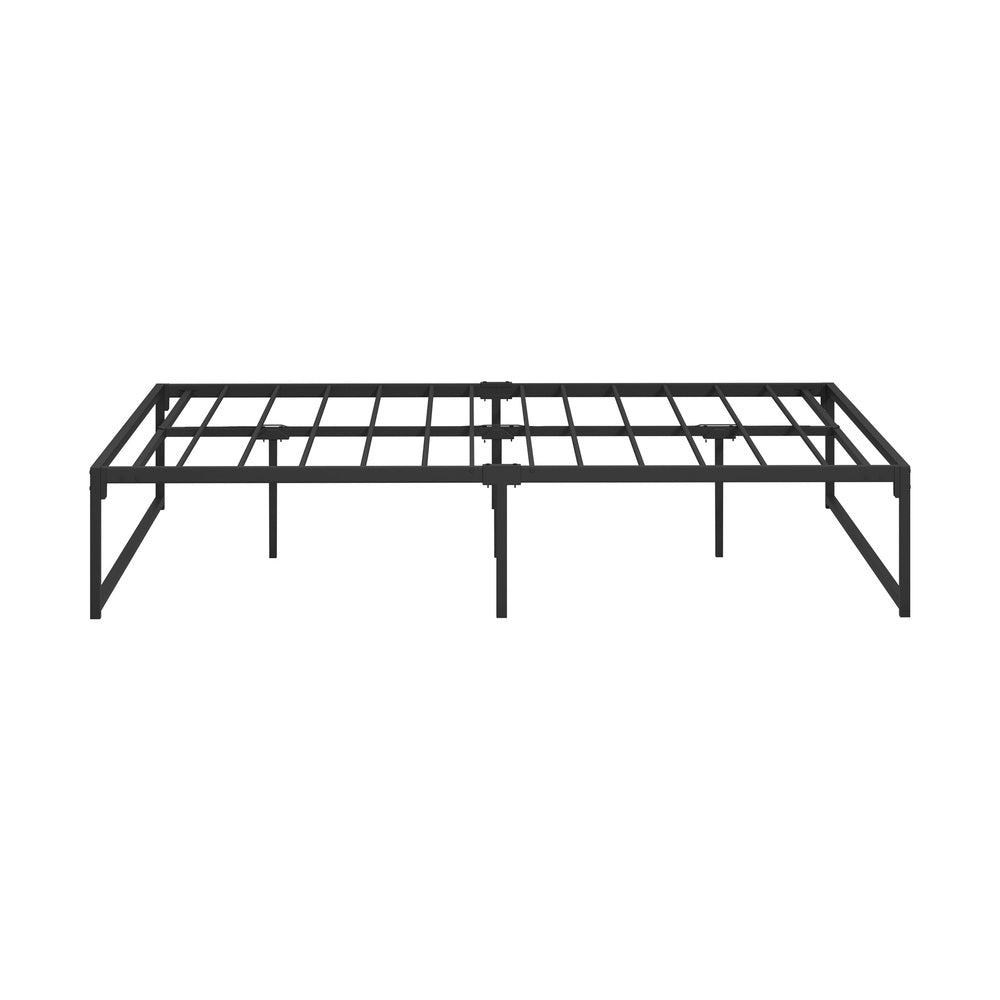 Oikiture Metal Bed Frame Queen Size Beds Platform Black