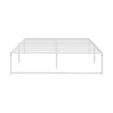 Oikiture Metal Bed Frame Queen Size Bed Base White
