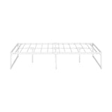 Oikiture Metal Bed Frame Queen Size Bed Base White
