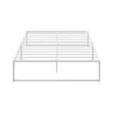 Oikiture Metal Bed Frame Queen Size Bed Base White - Top-Down View