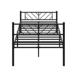Oikiture Metal Bed Frame King Single Bed Base Platform Black SIS - 45-Degree Angle