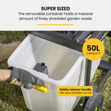MICHIGAN 2400W Electric Crushing Impact Shredder, Quiet High Torque Garden Mulcher Chipper, Shreds Palm Fronds