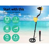 Metal Detector 180MM Deep Sensitive Waterproof Pinpointer Treasure Hunter Yellow - Side View