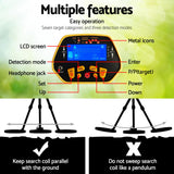 Metal Detector 180MM Deep Sensitive Waterproof Pinpointer Treasure Hunter Yellow - Top-Down View