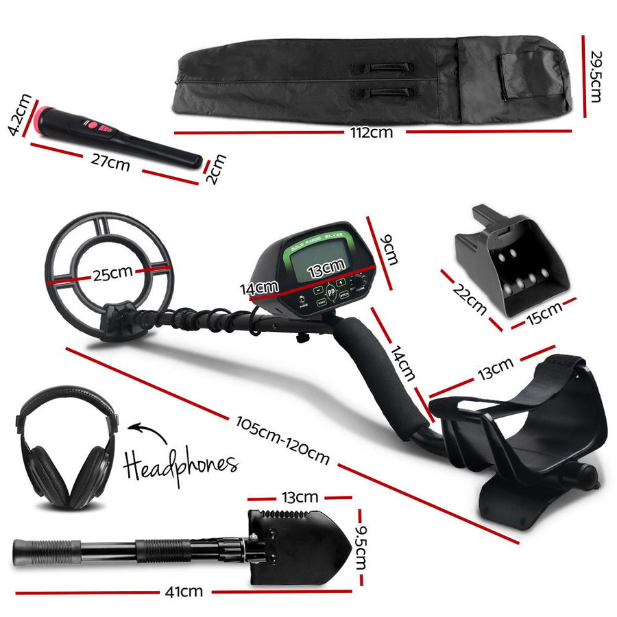 Metal Detector 220MM Deep Sensitive Waterproof Pinpointer Treasure Hunter Shovel, Waterproof