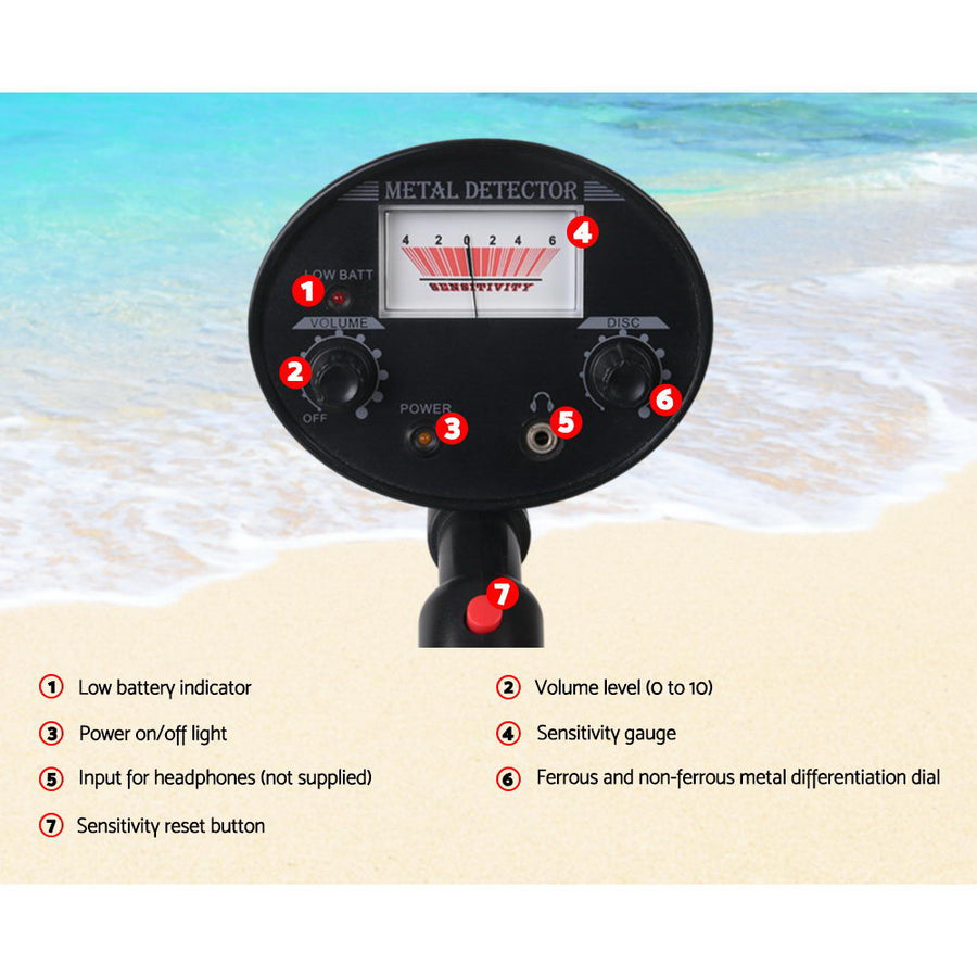 Metal Detector 180MM Deep Sensitive Waterproof Pinpointer Treasure Hunter Black, image 4
