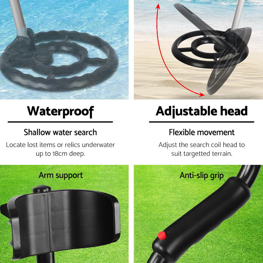 Metal Detector 180MM Deep Sensitive Waterproof Pinpointer Treasure Hunter Black, image 5