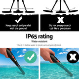 Metal Detector 180MM Deep Sensitive Waterproof Pinpointer Treasure Hunter Black - Rear View