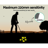 Metal Detector 220MM Deep Sensitive Waterproof Treasure Hunter Gold Digger - 45-Degree Angle