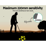 Metal Detector 220MM Deep Sensitive Waterproof Treasure Hunter Gold Digger Shovel - Top-Down View
