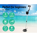 Metal Detector 180MM Deep Sensitive Waterproof Treasure Hunter Gold Digger Black - Side View