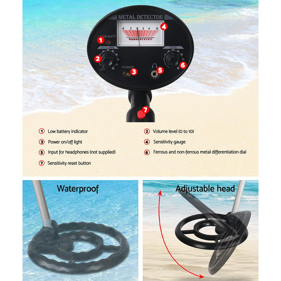 Metal Detector 180MM Deep Sensitive Waterproof Treasure Hunter Gold Digger Black, image 4