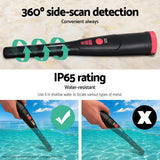 Metal Detector 40MM Sensitive Handheld Pinpointer Waterproof Automatic Hunter Black - Side View