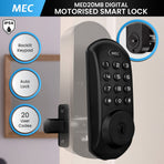 MEC Digital Motorised Smart Lock 20 User Codes Auto-Lock Backlit Keypad Matte Black
