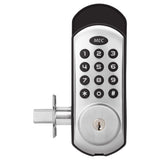 MEC Digital Motorised Smart Lock 20 User Codes Auto-Lock Backlit Keypad Chrome - Side View