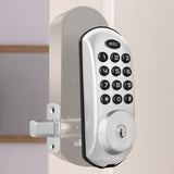 MEC Digital Motorised Smart Lock 20 User Codes Auto-Lock Backlit Keypad Chrome