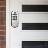 MEC Digital Motorised Smart Lock 20 User Codes Auto-Lock Backlit Keypad Chrome - Close-Up Angle