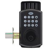 MEC Digital Motorised Smart Lock 50 User Codes Auto-Lock Backlit Keypad Matte Black - Side View