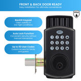 MEC Digital Motorised Smart Lock 50 User Codes Auto-Lock Backlit Keypad Matte Black