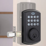 MEC Digital Motorised Smart Lock 50 User Codes Auto-Lock Backlit Keypad Matte Black - Rear View