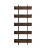 Artiss Bookshelf 5-Tier Bookcase Display Shelves Metal Storage Stand Rack Walnut - 45-Degree Angle