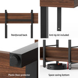 Artiss Bookshelf 5-Tier Bookcase Display Shelves Metal Storage Stand Rack Walnut - Low Angle