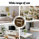 Artiss Console Table Marble Effect White&Gold - Close-Up Angle