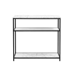 Artiss Console Table Marble Effect 3-Tier Sofa Entryway Side Table 90CM White