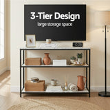 Artiss Console Table Marble Effect 3-Tier Sofa Entryway Side Table 90CM White - Rear View