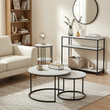 Artiss Console Table Marble Effect 3-Tier Sofa Entryway Side Table 90CM White - Extra Image