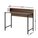 Artiss Computer Desk Shelf Oak 100CM - Front View