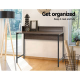 Artiss Computer Desk Shelf Oak 100CM - Close-Up Angle