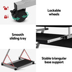 Artiss Computer Desk Mesh Office Chair Set Desks with Keyboard Shelf Try Black, image 5