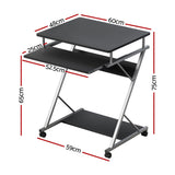 Artiss Computer Desk Keyboard Tray Shelf Black 60CM - Front View