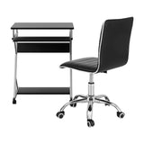 Artiss Computer Desk Office Chair Set Desks with Keyboard Shelf Try Black - Side View