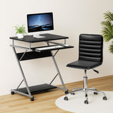 Artiss Computer Desk Office Chair Set Desks with Keyboard Shelf Try Black - Close-Up Angle