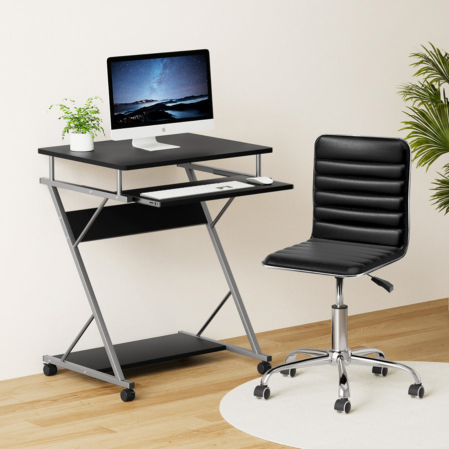 Artiss Computer Desk Office Chair Set Desks with Keyboard Shelf Try Black, image 7