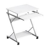 Artiss Computer Desk Keyboard Tray Shelf White 60CM - Low Angle