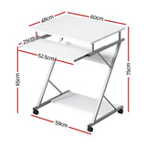Artiss Computer Desk Keyboard Tray Shelf White 60CM - Front View